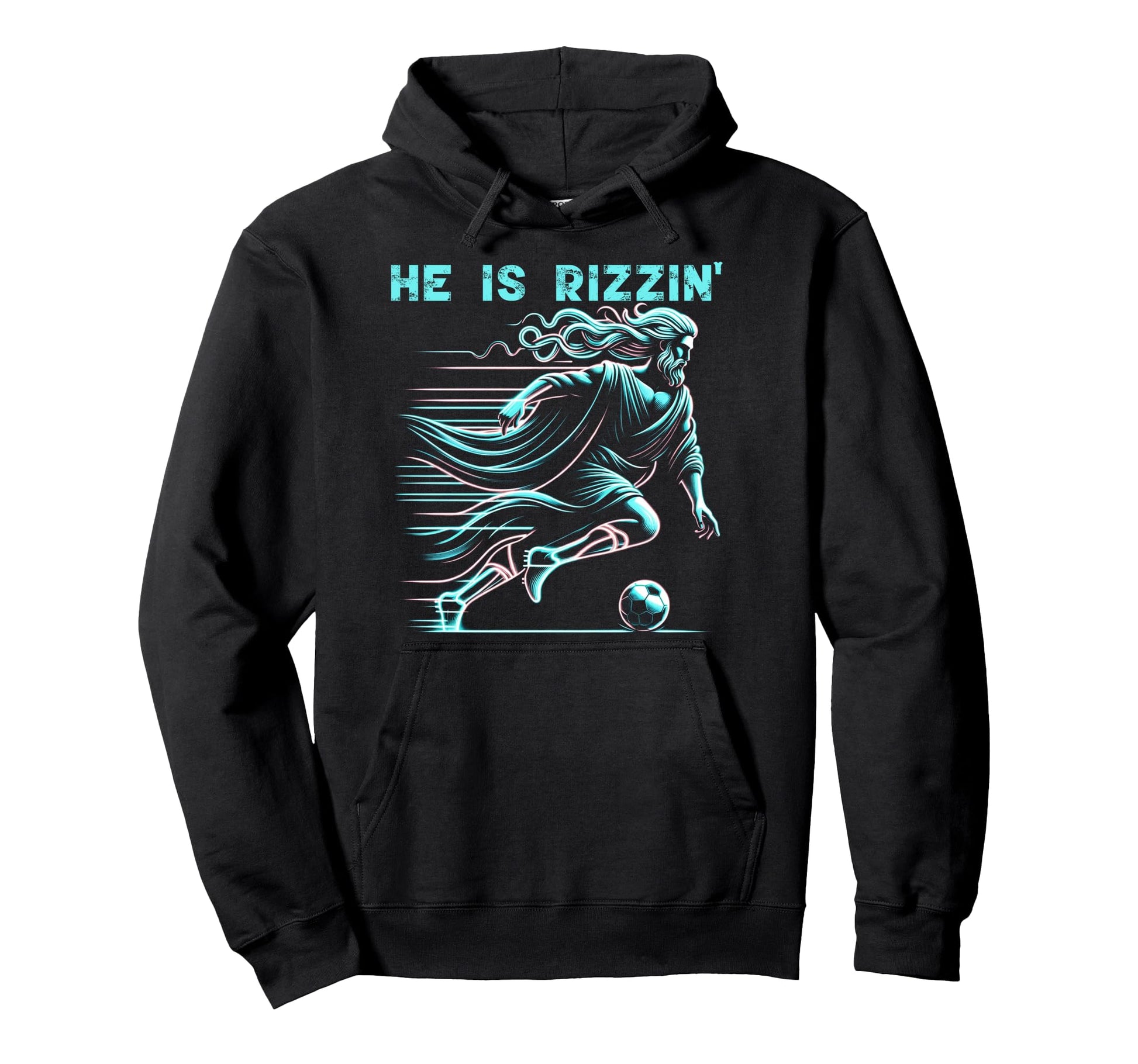 He Is Rizzin Religious Christian Hoodie - Minimalist Print for Adults - T-Shirt, Sweatshirt, Hoodie