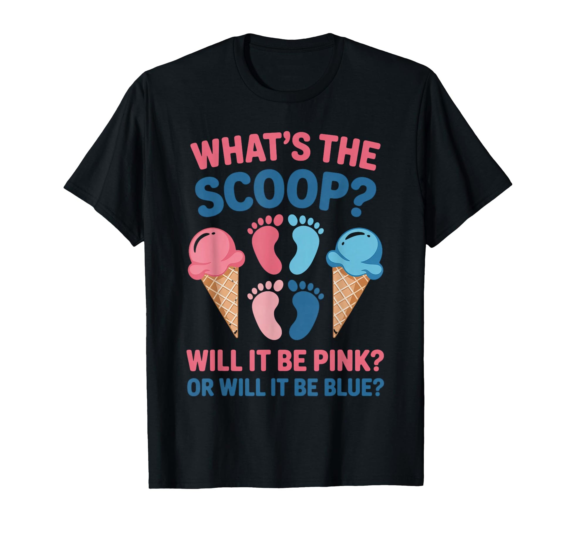 Whats Scoop Shower Keeper Gender Reveal T-Shirt - Graphic Print for Adults - T-Shirt, Sweatshirt, Hoodie