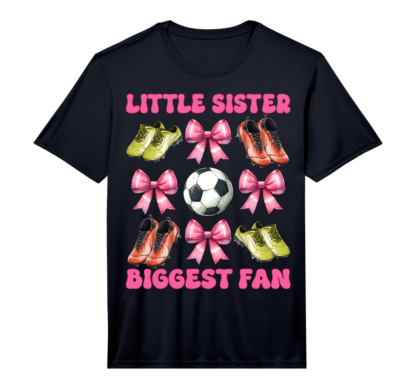 Little Sister Biggest Fan Soccer Sister T-Shirt - Unique Graphic Men Women - T-Shirt, Sweatshirt, Hoodie
