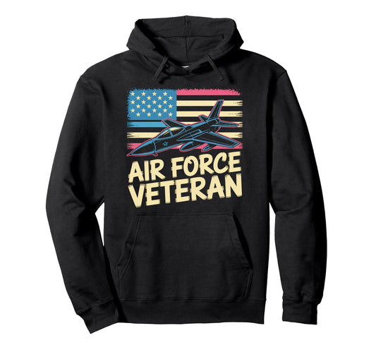 Air Force Veteran Us American Flag Dad Hoodie - Novelty Apparel Unisex - T-Shirt, Sweatshirt, Hoodie