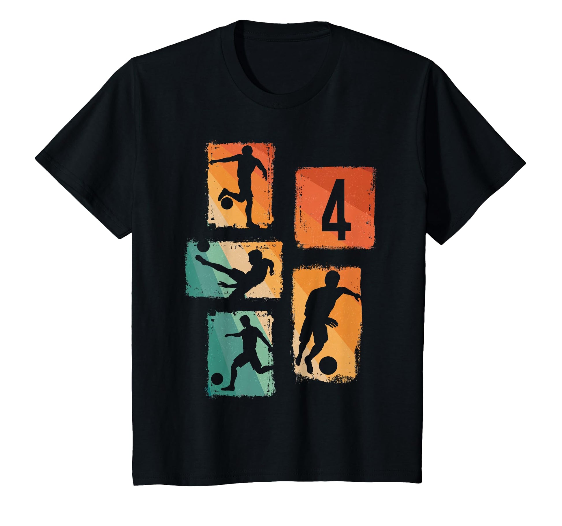 4Th Birthday Soccer Player Football 4 T-Shirt - Custom Art Print Men Women - T-Shirt, Sweatshirt, Hoodie