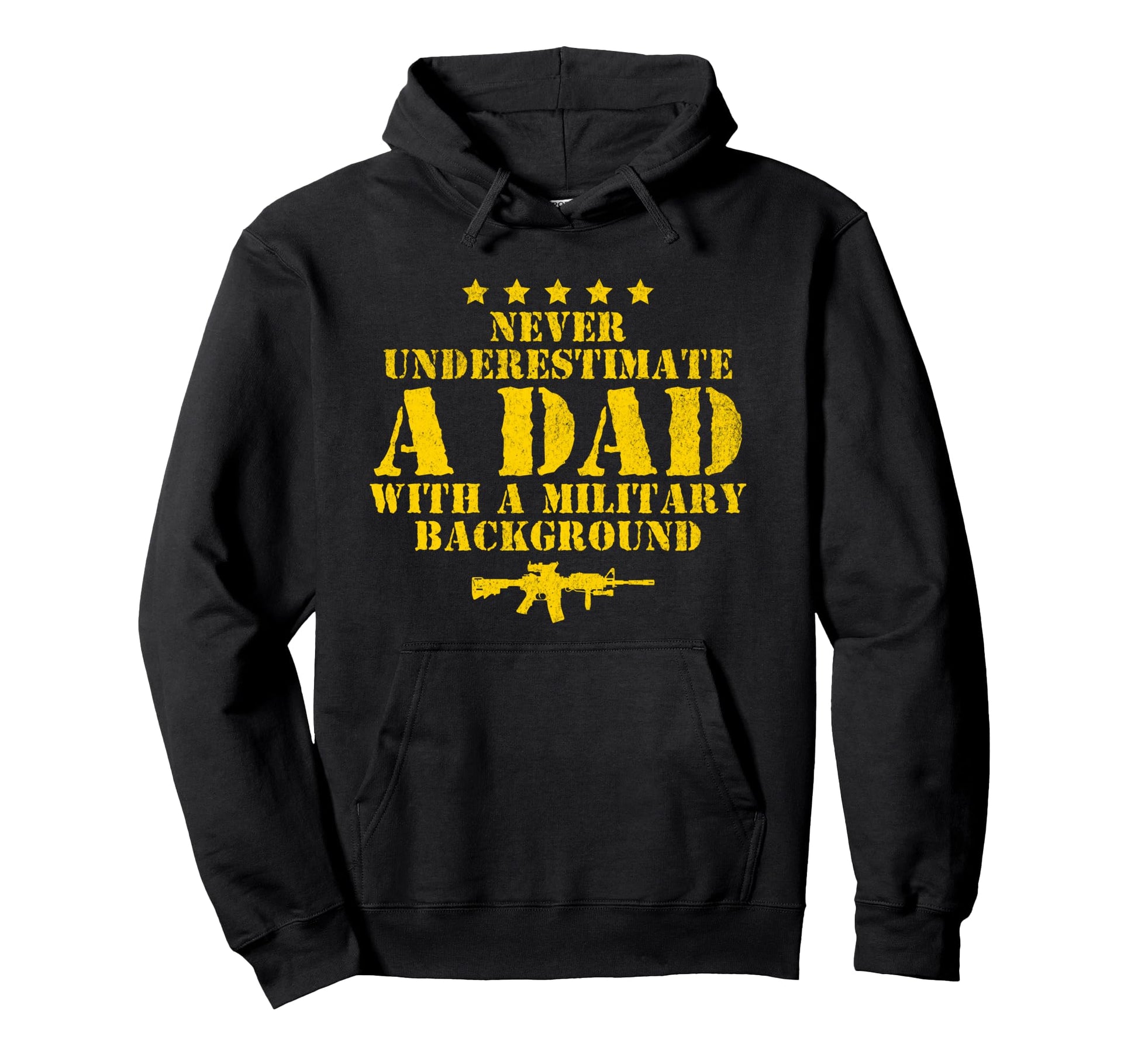 Funny Never Underestimate Dad Military Hoodie - Trendy Graphic Men Women - T-Shirt, Sweatshirt, Hoodie