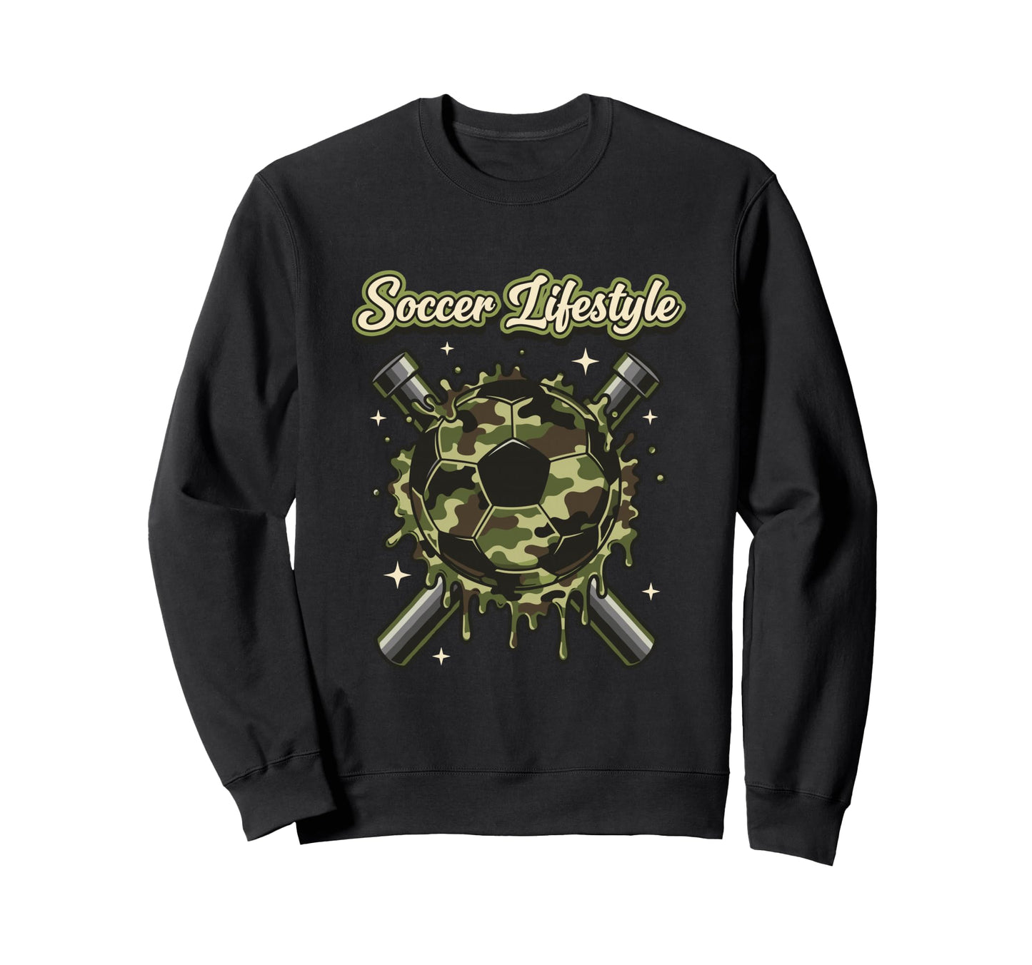 Camo Soccer Drip Life Sweatshirt - Novelty Apparel Men Women - T-Shirt, Sweatshirt, Hoodie