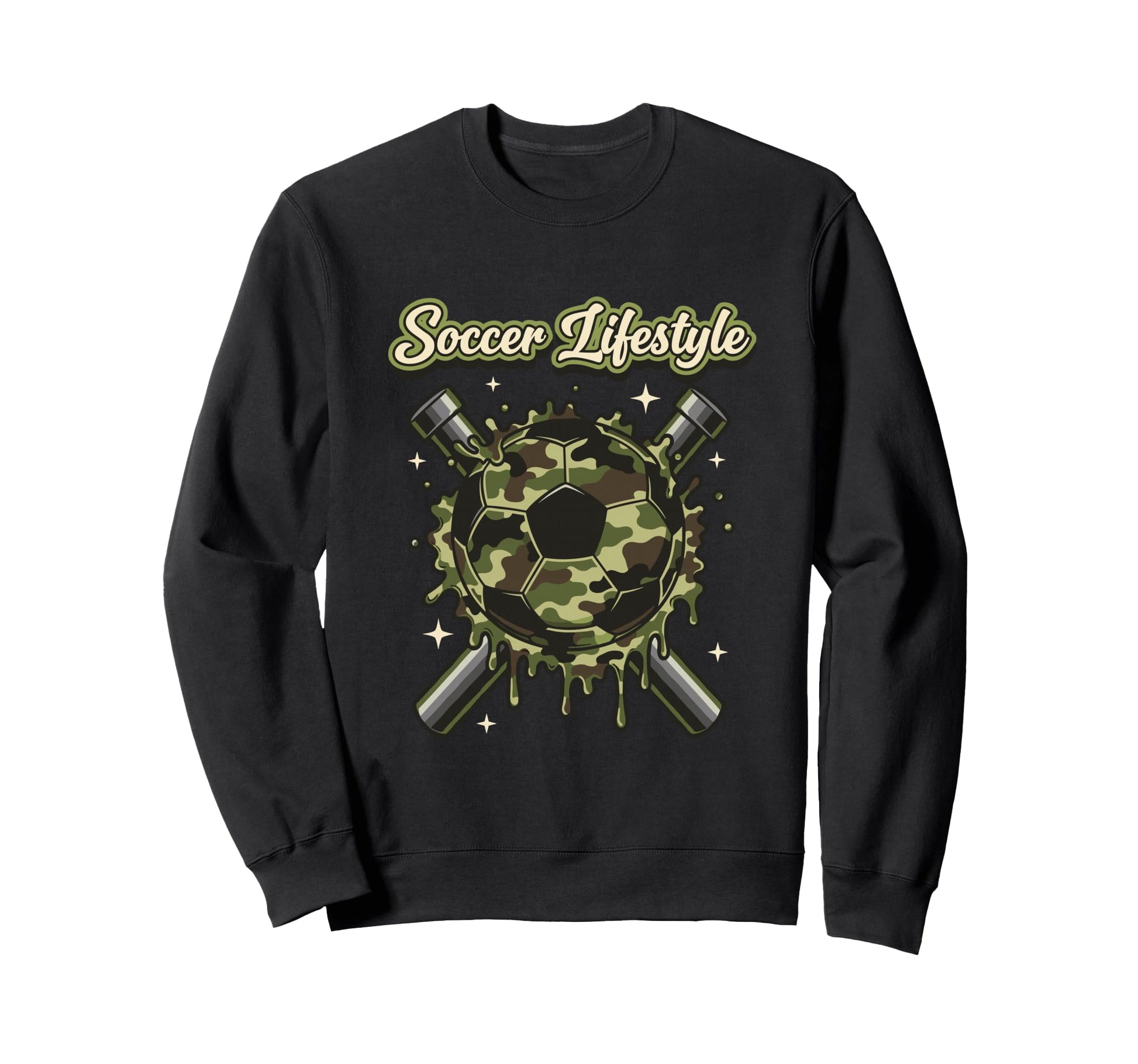 Camo Soccer Drip Life Sweatshirt - Novelty Apparel Men Women - T-Shirt, Sweatshirt, Hoodie