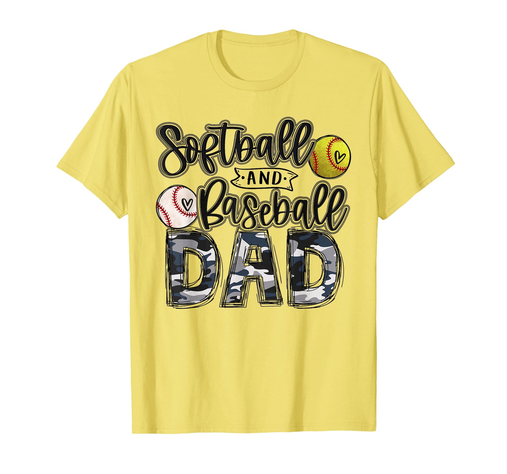 Baseball And Softball Dad Both T-Shirt - Custom Art Print for Adults - T-Shirt, Sweatshirt, Hoodie