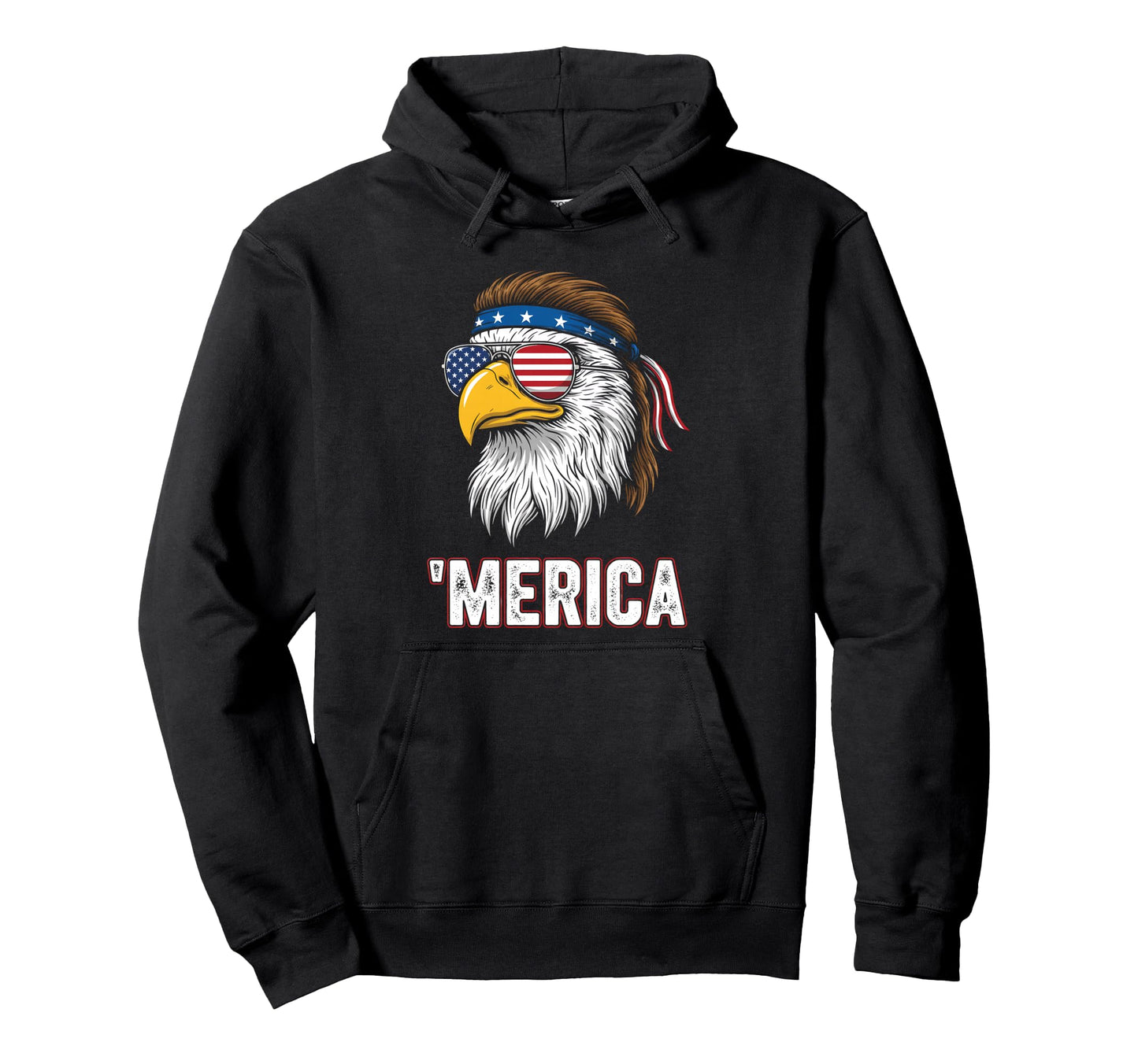 Merica American Usa Flag Patriotic 4Th Hoodie - Novelty Apparel Men Women - T-Shirt, Sweatshirt, Hoodie