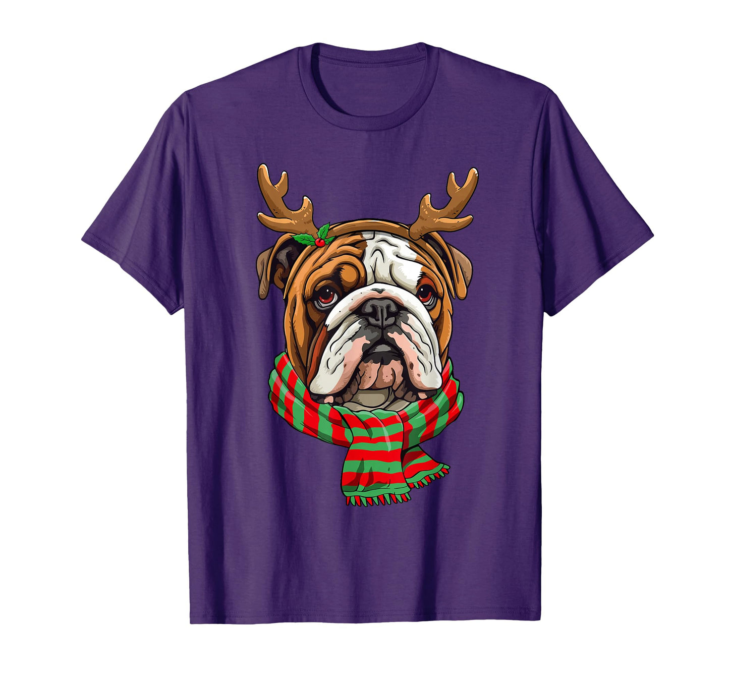 English Bulldog Dog Reindeer Santa T-Shirt - Streetwear Style for Adults - T-Shirt, Sweatshirt, Hoodie