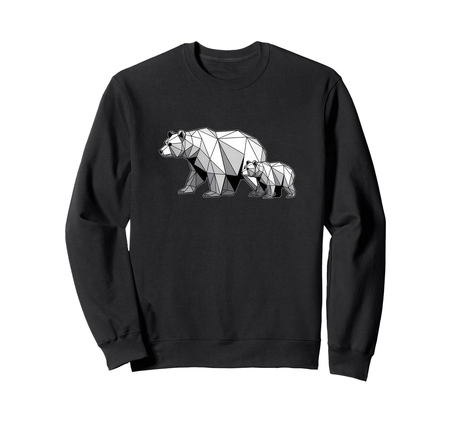 Wildlife Geometric Papa Mama Bear Sweatshirt - Trendy Graphic for Adults - T-Shirt, Sweatshirt, Hoodie