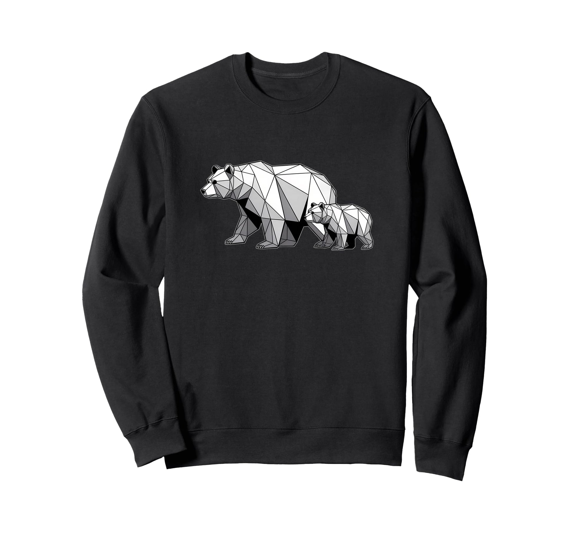 Wildlife Geometric Papa Mama Bear Sweatshirt - Trendy Graphic for Adults - T-Shirt, Sweatshirt, Hoodie