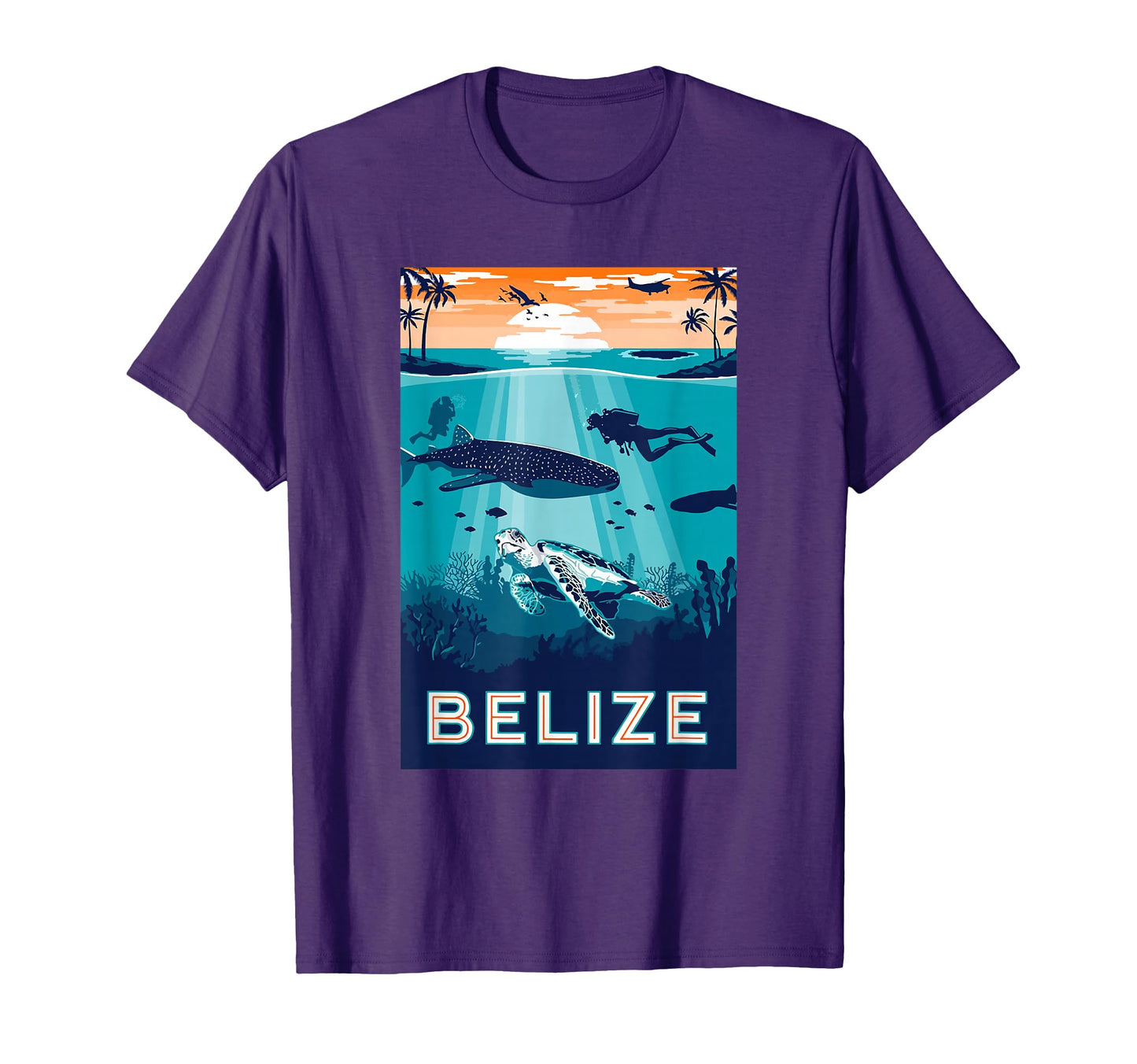 Belize Snorkeling Whale Shark Sea T-Shirt - Fun Novelty Design for Adults - T-Shirt, Sweatshirt, Hoodie