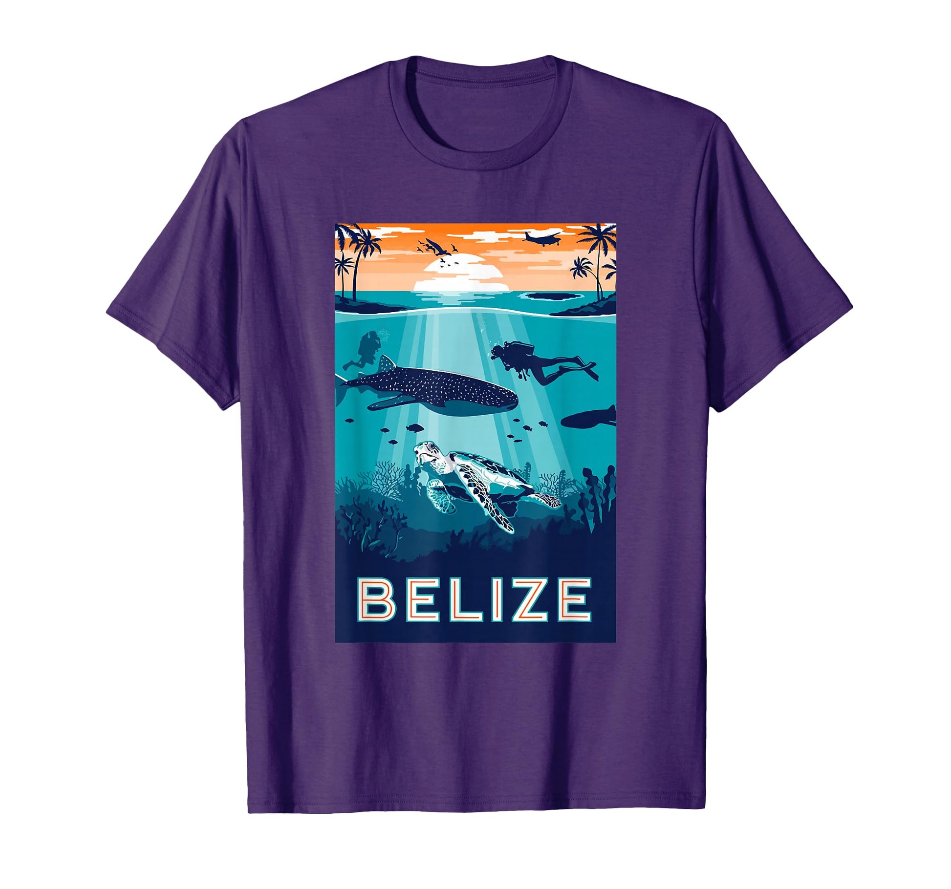 Belize Snorkeling Whale Shark Sea T-Shirt - Fun Novelty Design for Adults - T-Shirt, Sweatshirt, Hoodie