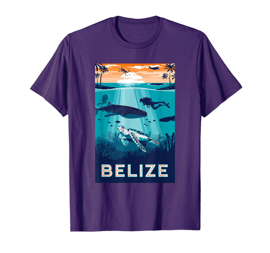 Belize Snorkeling Whale Shark Sea T-Shirt - Fun Novelty Design for Adults - T-Shirt, Sweatshirt, Hoodie