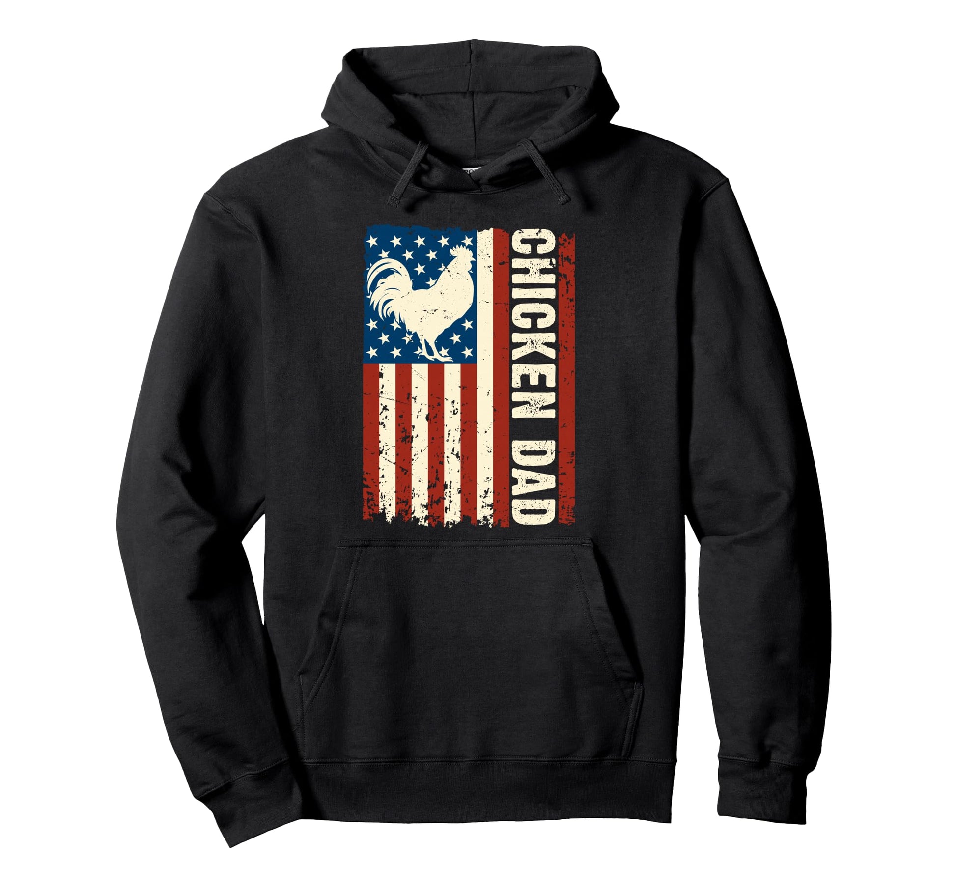 Chicken Dad Usa Flag Fathers Day Farmers Hoodie - Minimalist Print Unisex - T-Shirt, Sweatshirt, Hoodie