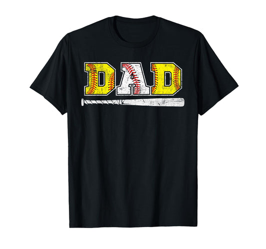 Baseball Dad Softball Fathers Day Daddy T-Shirt - Novelty Apparel Unisex - T-Shirt, Sweatshirt, Hoodie