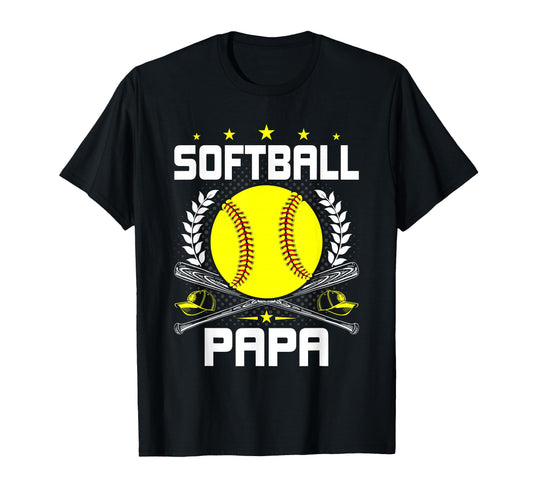 Baseball And Softball Lover Papa Hoodie - Fun Novelty Design for Adults - T-Shirt, Sweatshirt, Hoodie