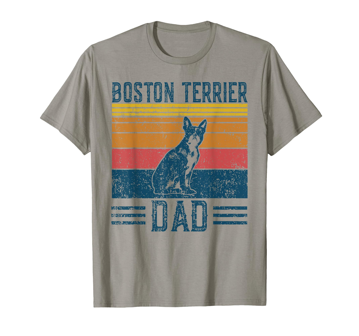 Dog Papa Boston Terrier Dad T-Shirt - Custom Art Print Unisex - T-Shirt, Sweatshirt, Hoodie