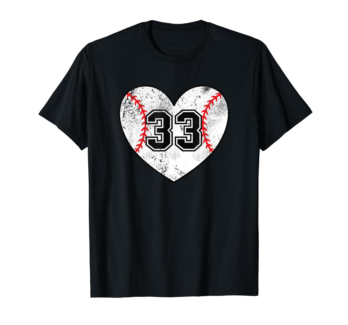 Baseball Heart Player 33 Baseball Mom T-Shirt - Unique Graphic for Adults - T-Shirt, Sweatshirt, Hoodie