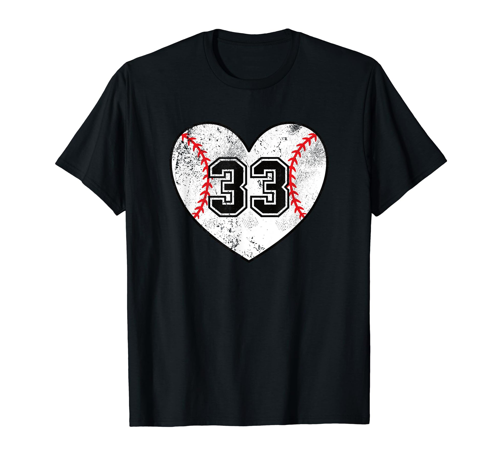 Baseball Heart Player 33 Baseball Mom T-Shirt - Unique Graphic for Adults - T-Shirt, Sweatshirt, Hoodie