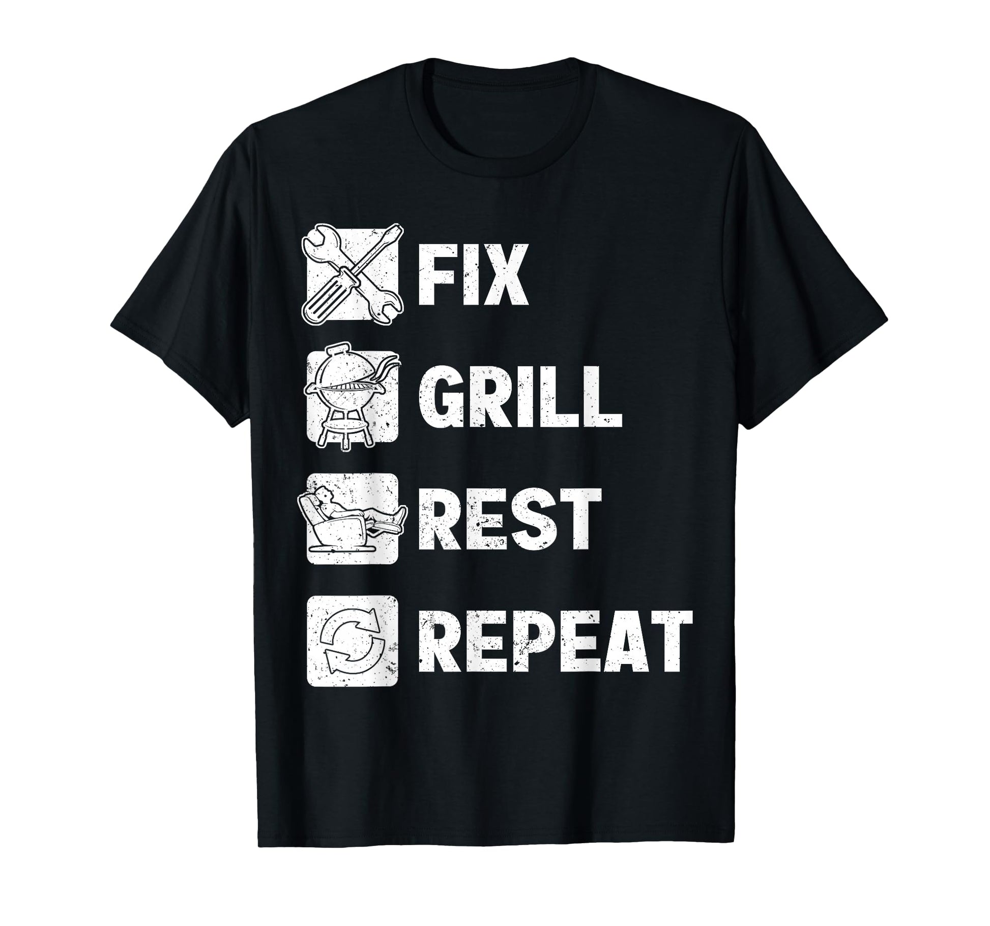 Mens Funny Dad Fix Grill Rest T-Shirt - Aesthetic Graphic for Adults - T-Shirt, Sweatshirt, Hoodie