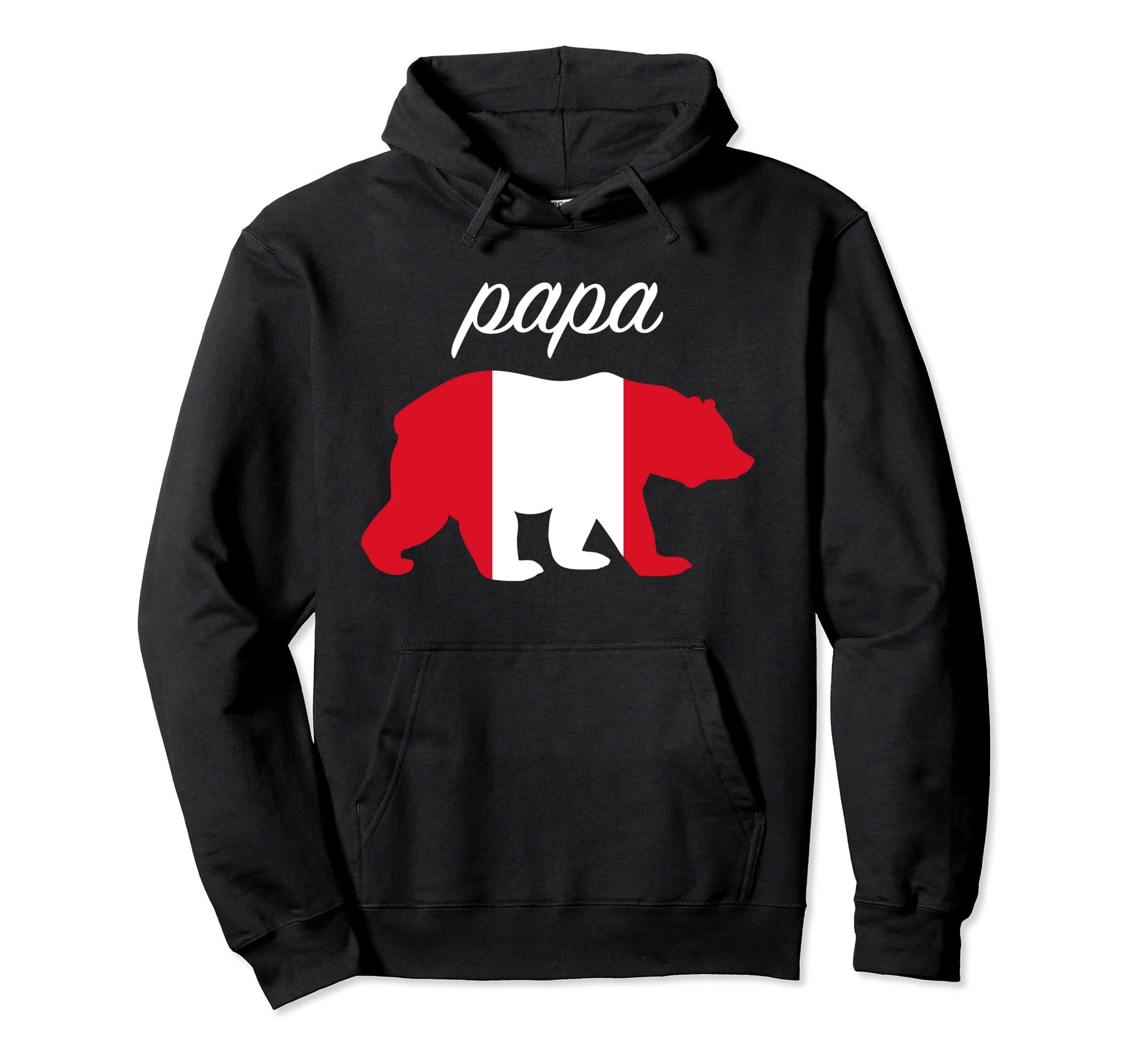 Papa Bear Peru Flag Peruvian Roots Hoodie - Trendy Graphic Unisex - T-Shirt, Sweatshirt, Hoodie