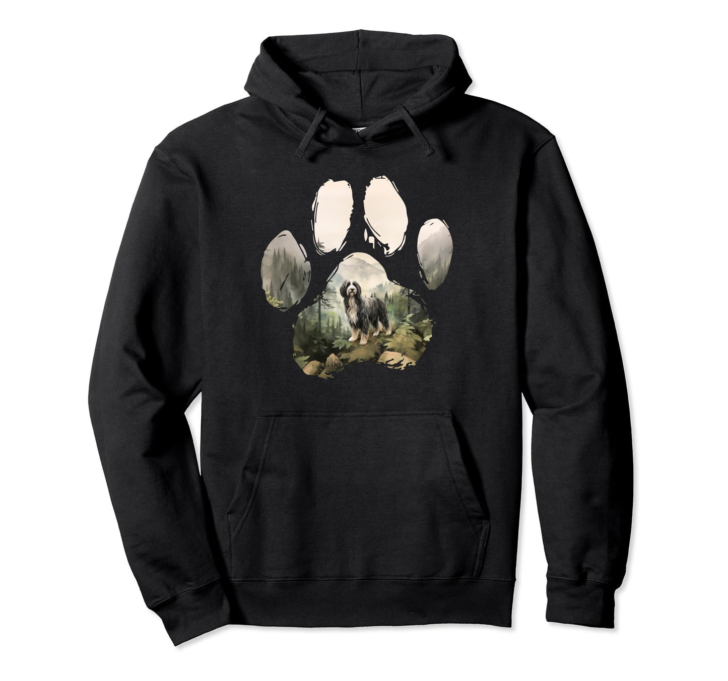 Bearded Collie Mountain Paw Dog Mom Dad Hoodie - Novelty Apparel Men Women - T-Shirt, Sweatshirt, Hoodie