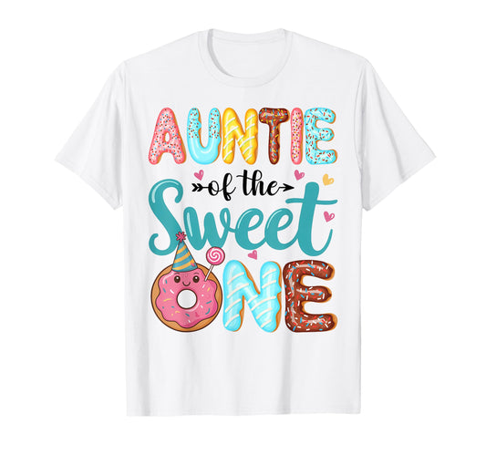 Auntie Sweet One 1St Birthday Donut T-Shirt - Graphic Print for Adults - T-Shirt, Sweatshirt, Hoodie