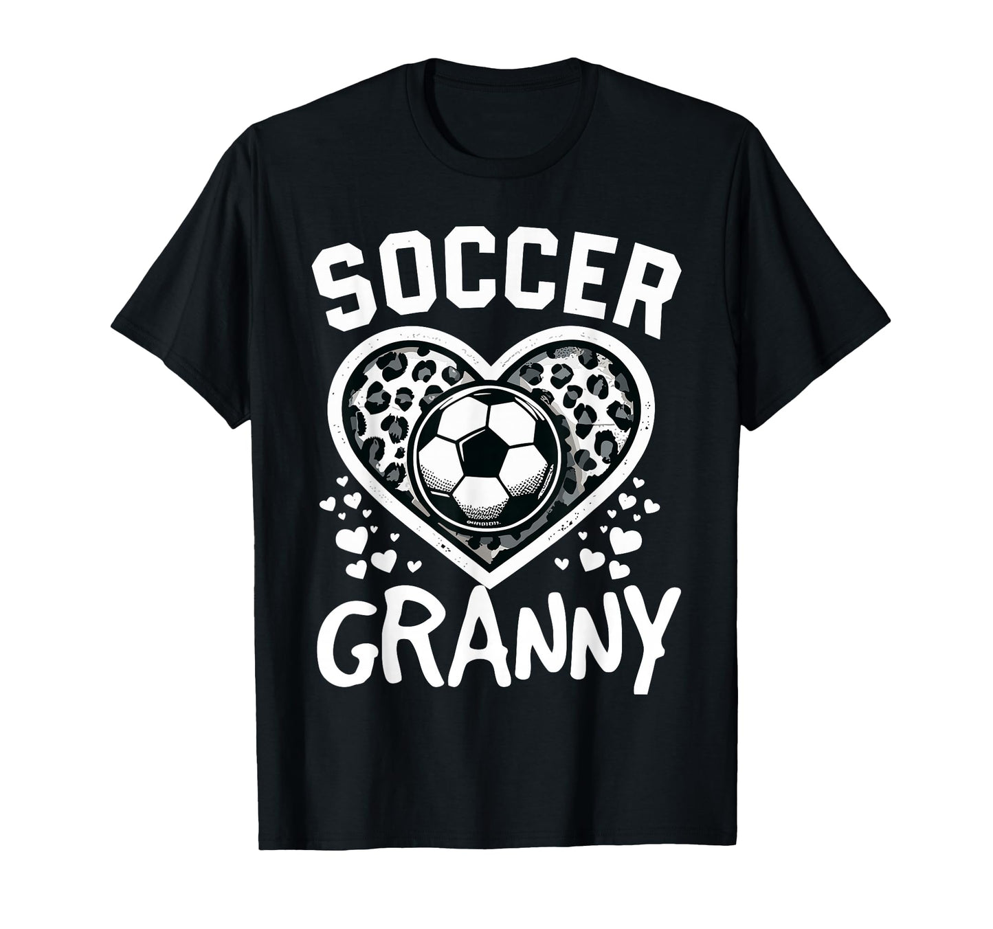 Soccer Granny Leopard Heart Granny T-Shirt - Minimalist Print for Adults - T-Shirt, Sweatshirt, Hoodie