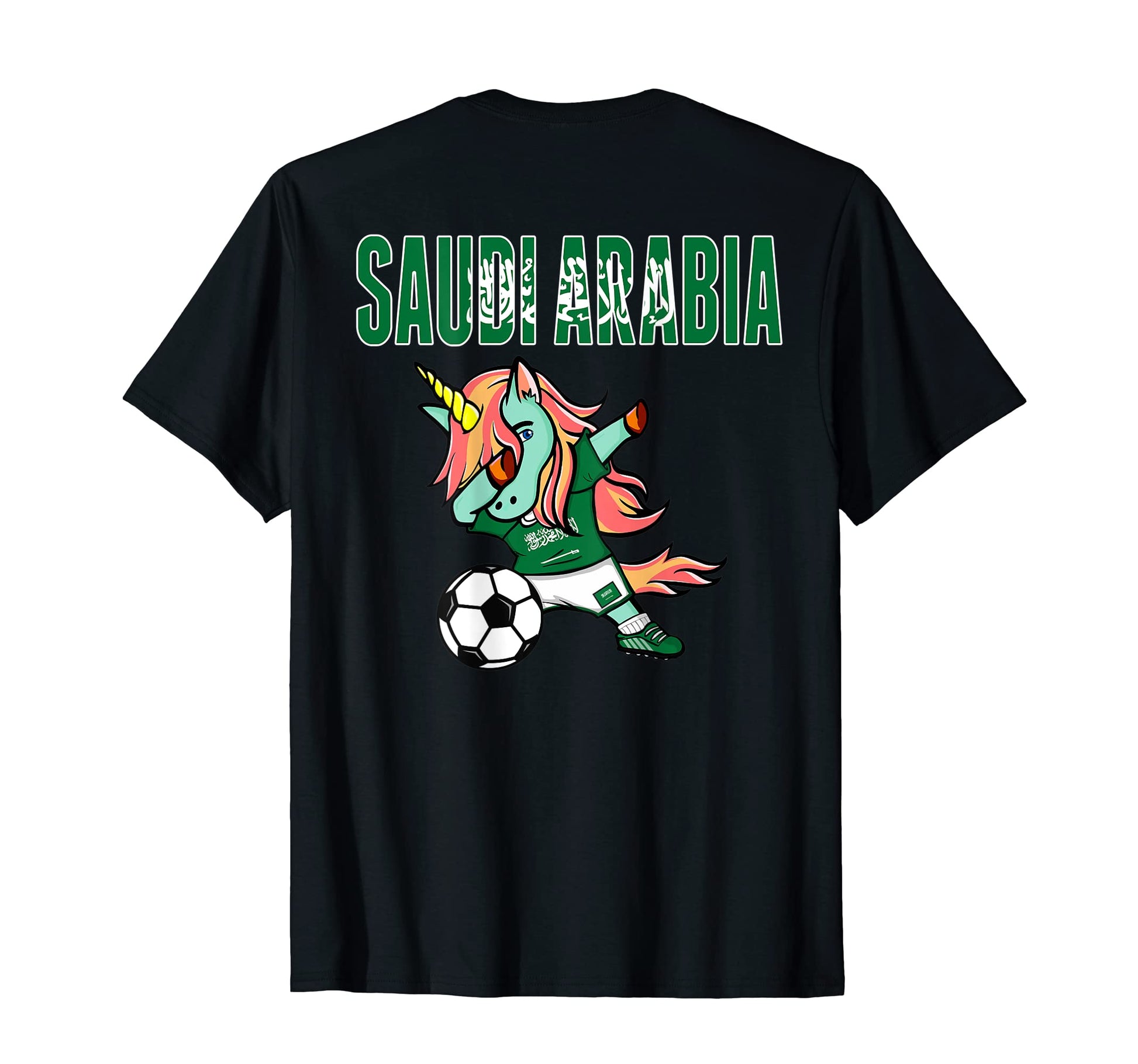 Dabbing Unicorn Saudi Arabia Soccer T-Shirt - Fun Novelty Design Men Women - T-Shirt, Sweatshirt, Hoodie