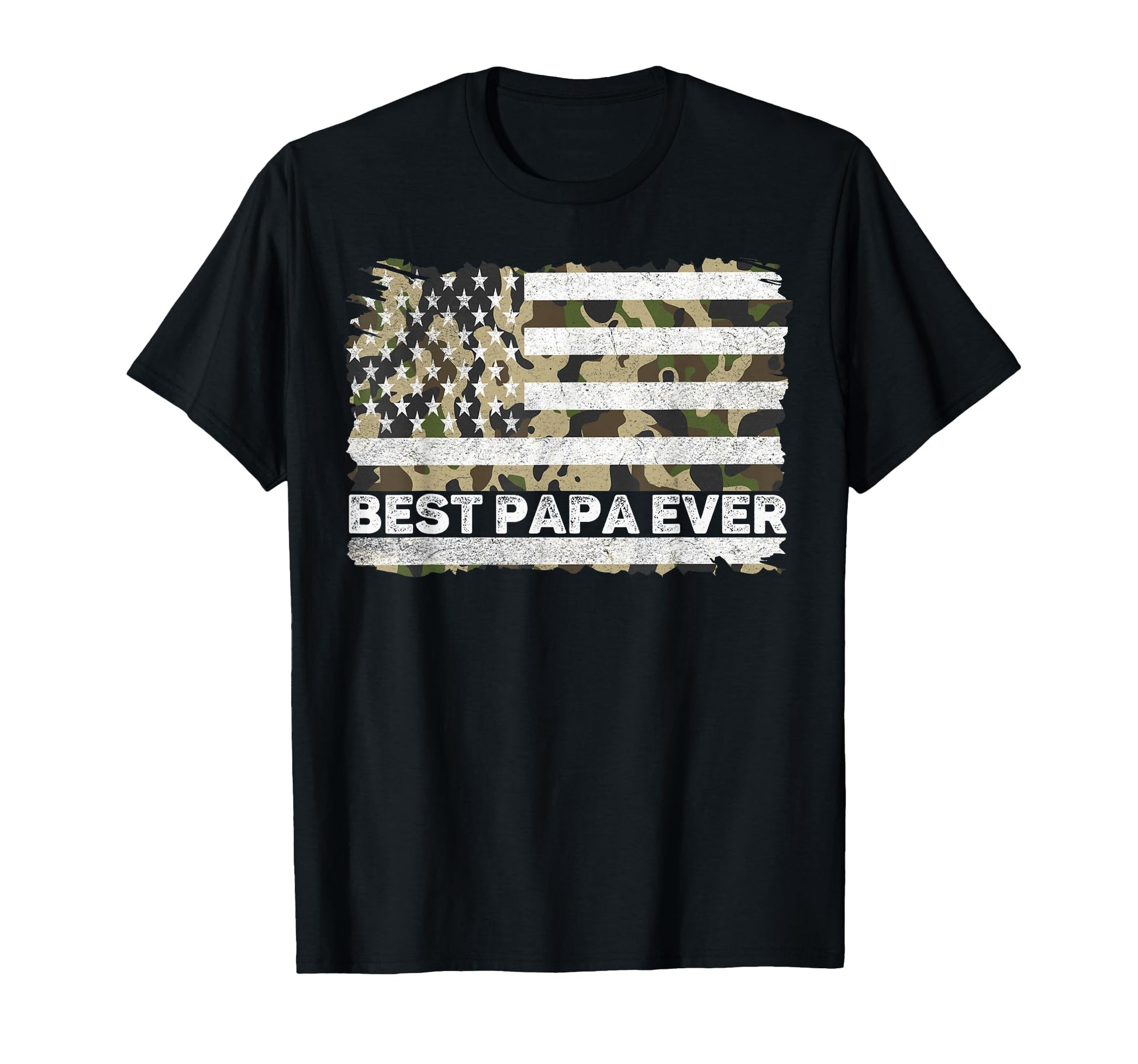 Best Papa Ever Grandpa Camo American T-Shirt - Custom Art Print Unisex - T-Shirt, Sweatshirt, Hoodie