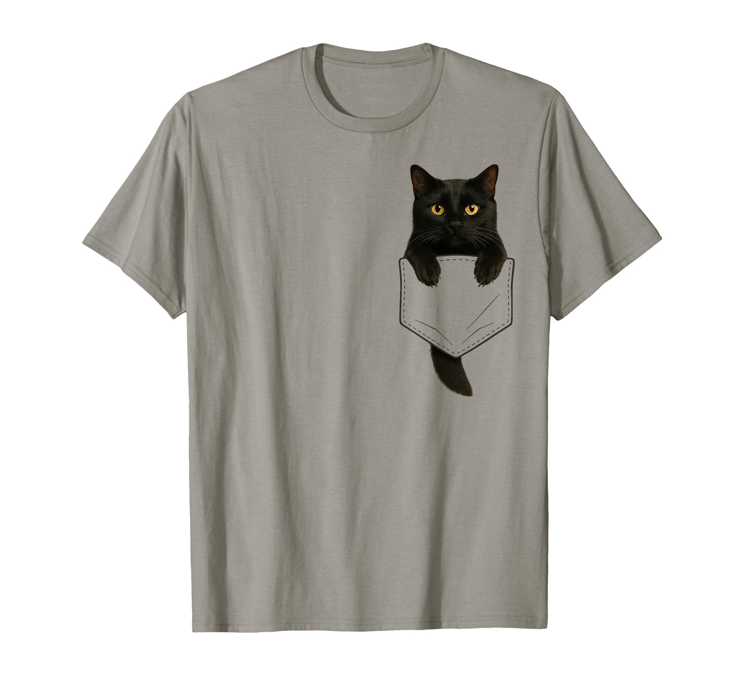 Black Cat Pocket Funny Gifts Cat Mom Cat T-Shirt - Graphic Print Unisex - T-Shirt, Sweatshirt, Hoodie