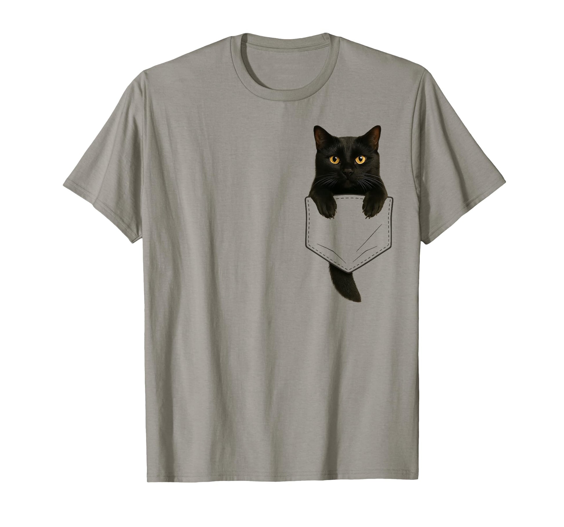 Black Cat Pocket Funny Gifts Cat Mom Cat T-Shirt - Graphic Print Unisex - T-Shirt, Sweatshirt, Hoodie