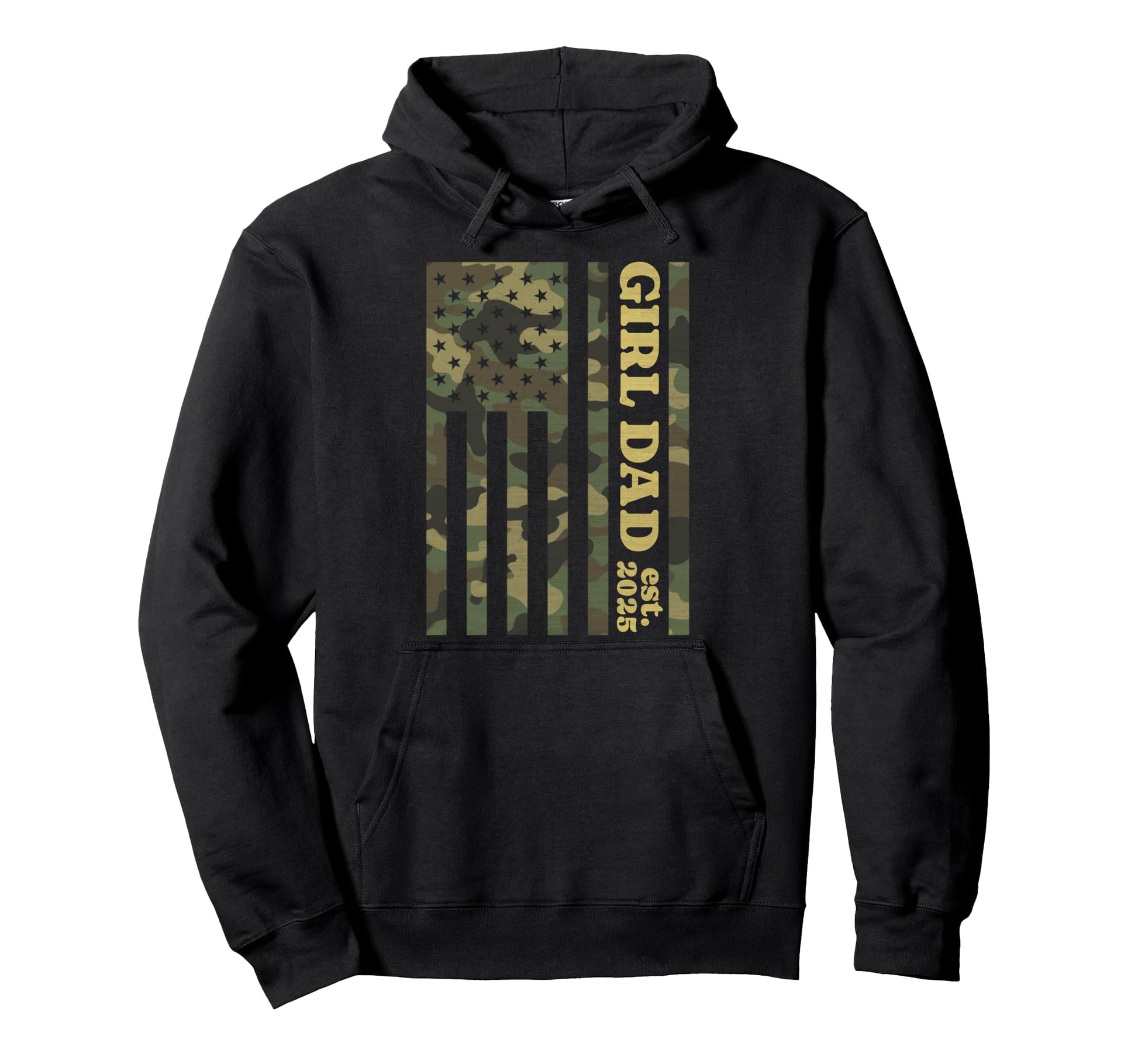 Camo Dad American Flag Camouflage Dad Hoodie - Novelty Apparel for Adults - T-Shirt, Sweatshirt, Hoodie