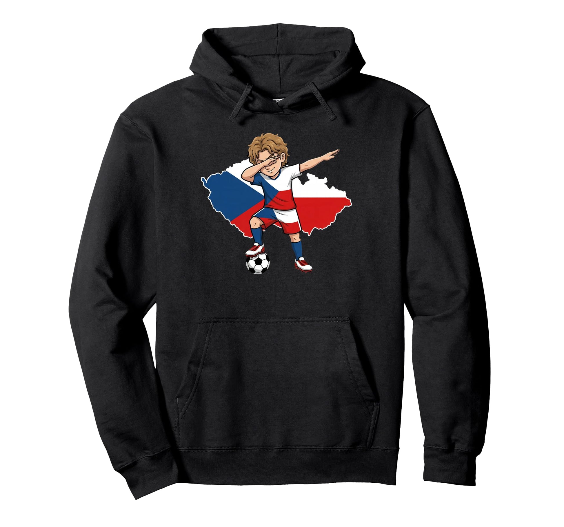 Czech Republic Soccer Dab Flag Football Hoodie - Minimalist Print Men Women - T-Shirt, Sweatshirt, Hoodie