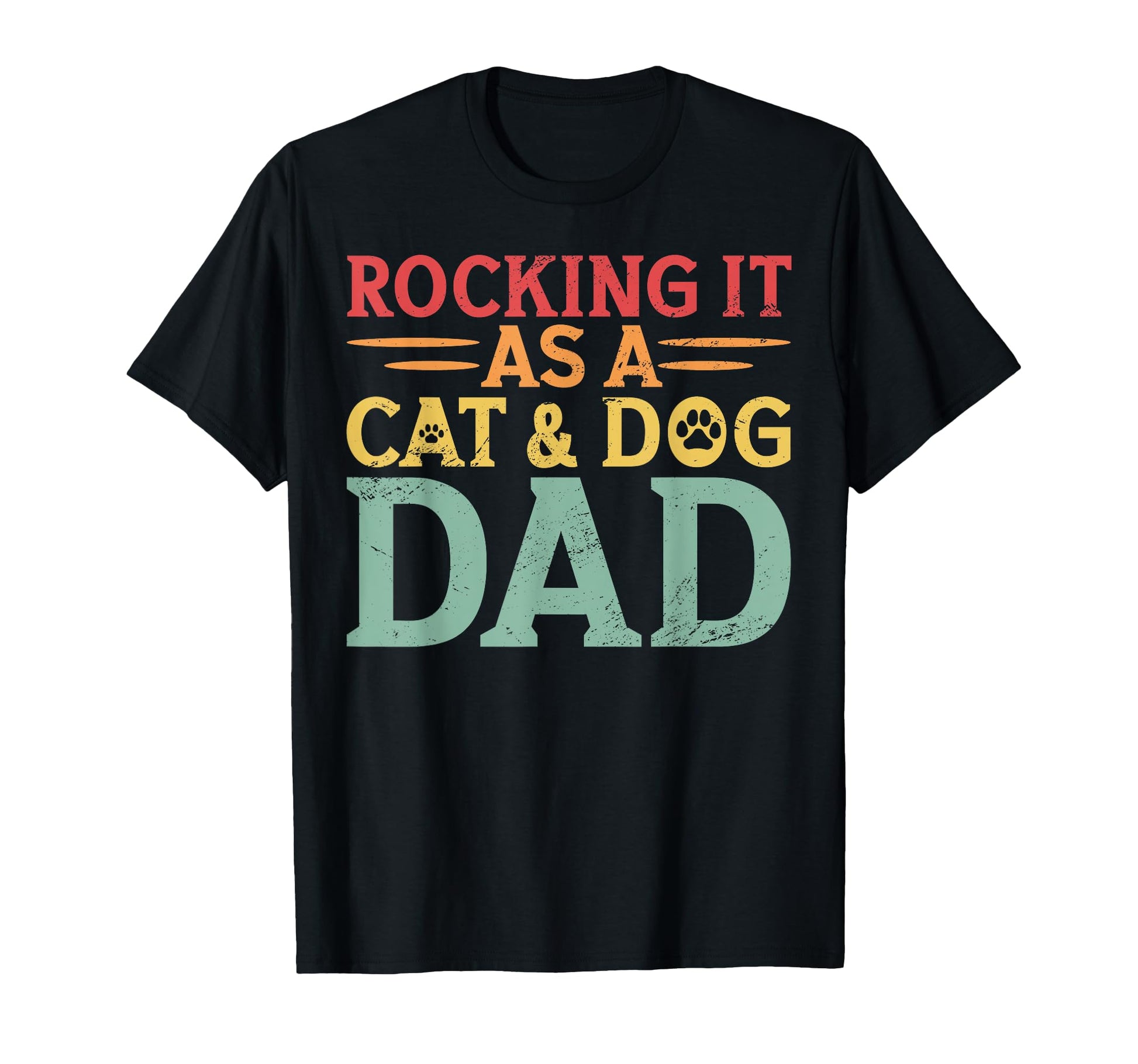 Cat And Dog Dad Fur Dad Fathers Day T-Shirt - Graphic Print Unisex - T-Shirt, Sweatshirt, Hoodie