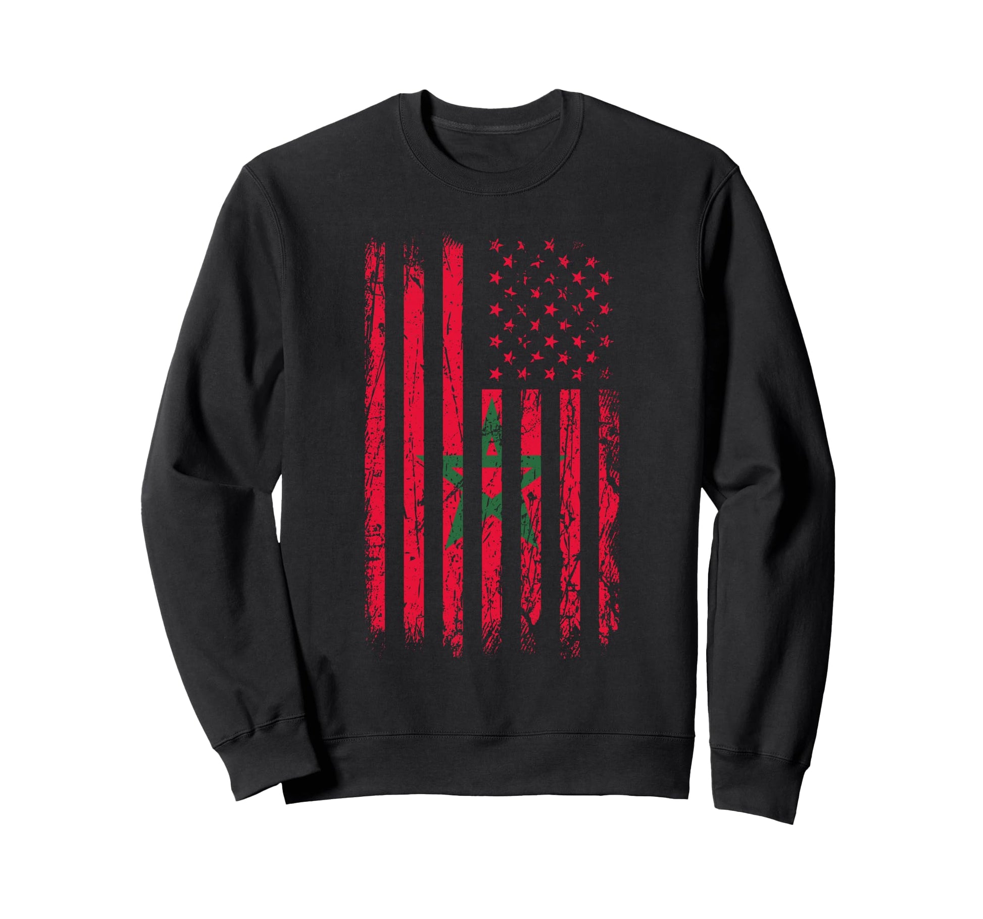 Moorish American Morocco Flag Sweatshirt - Custom Art Print for Adults - T-Shirt, Sweatshirt, Hoodie