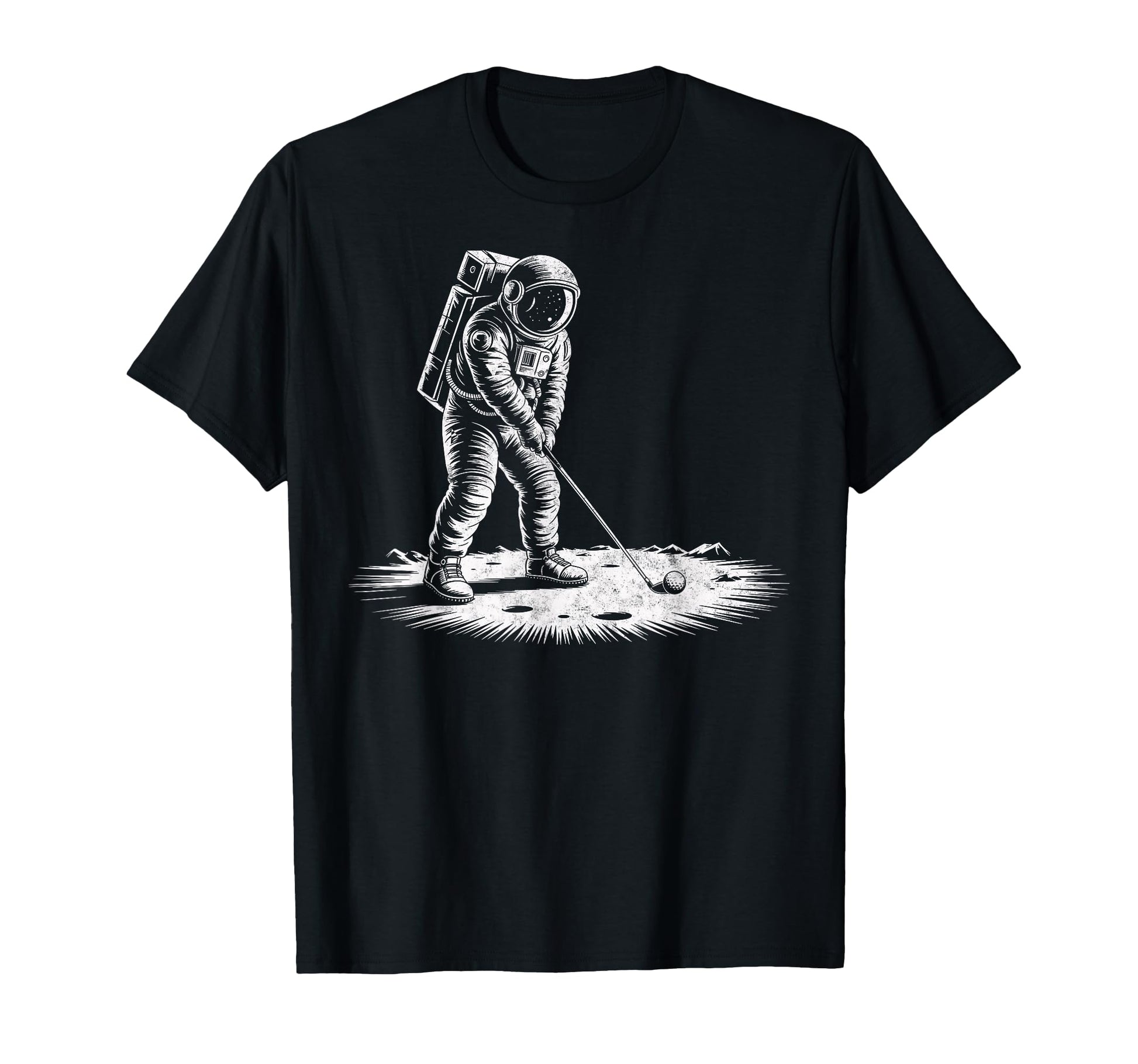 Astronaut Golf Player Golfer Golfing T-Shirt - Unique Graphic for Adults - T-Shirt, Sweatshirt, Hoodie