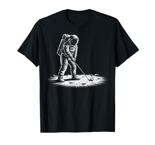 Astronaut Golf Player Golfer Golfing T-Shirt - Unique Graphic for Adults - T-Shirt, Sweatshirt, Hoodie