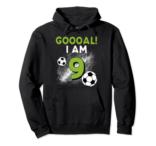 9Th Birthday Soccer Theme 9Year Old B Day Hoodie - Graphic Print Unisex - T-Shirt, Sweatshirt, Hoodie