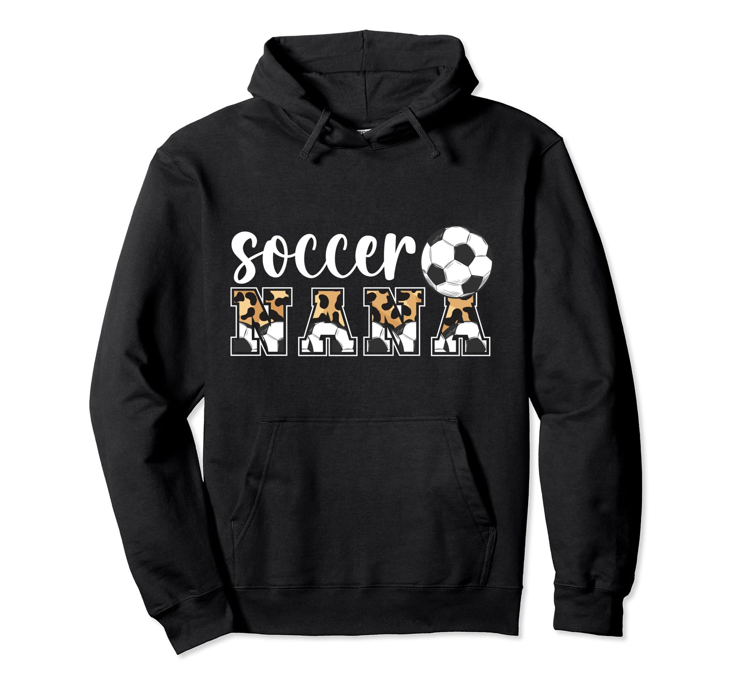 Soccer Nana Leopard Grandma Nana Hoodie - Aesthetic Graphic for Adults - T-Shirt, Sweatshirt, Hoodie