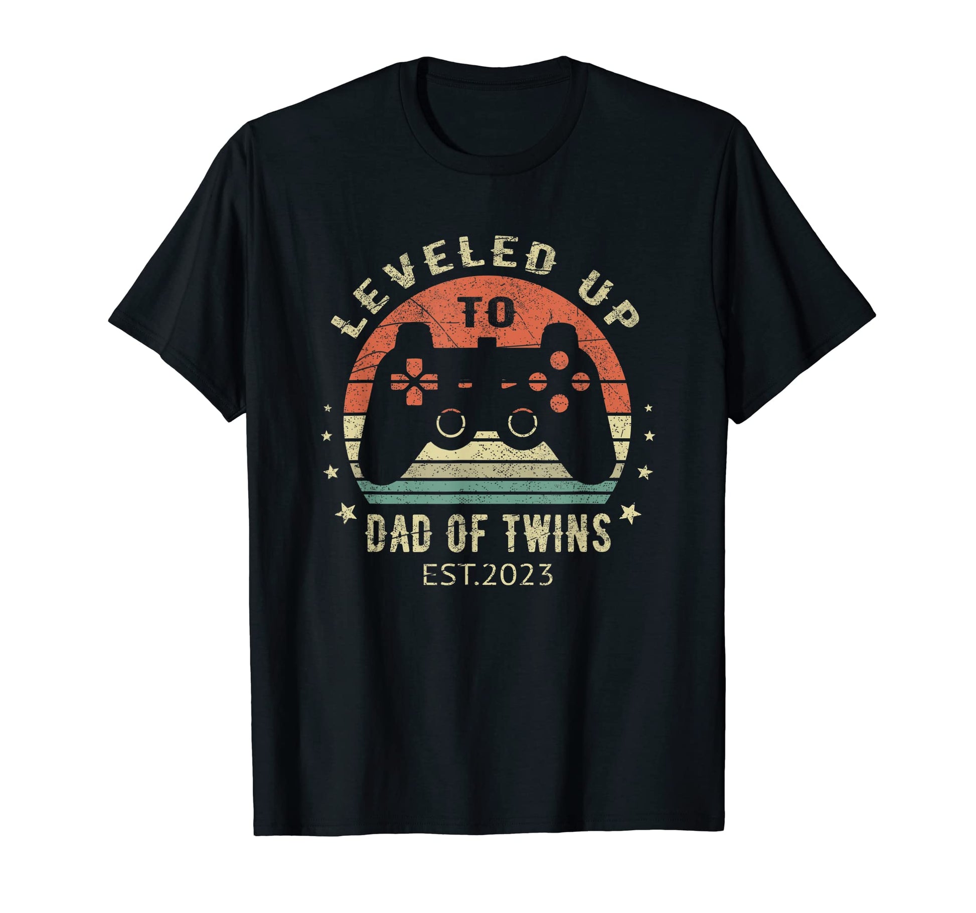 Mens Leveled Up To Dad Twins 2023 T-Shirt - Streetwear Style for Adults - T-Shirt, Sweatshirt, Hoodie