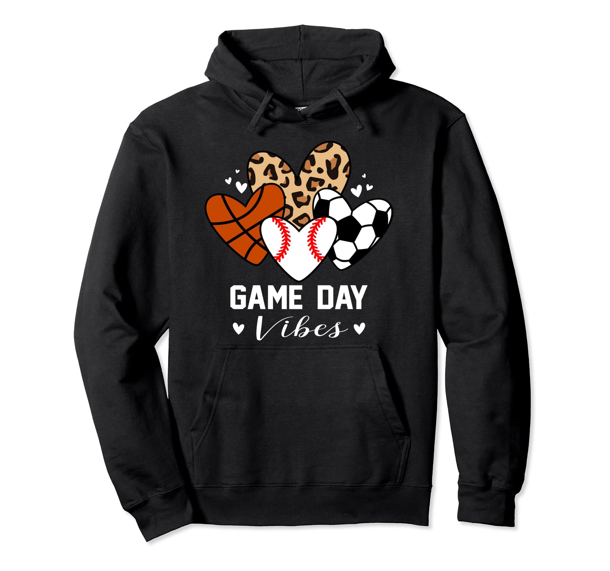 Game Day Vibes Funny Baseball Soccer Hoodie - Graphic Print for Adults - T-Shirt, Sweatshirt, Hoodie