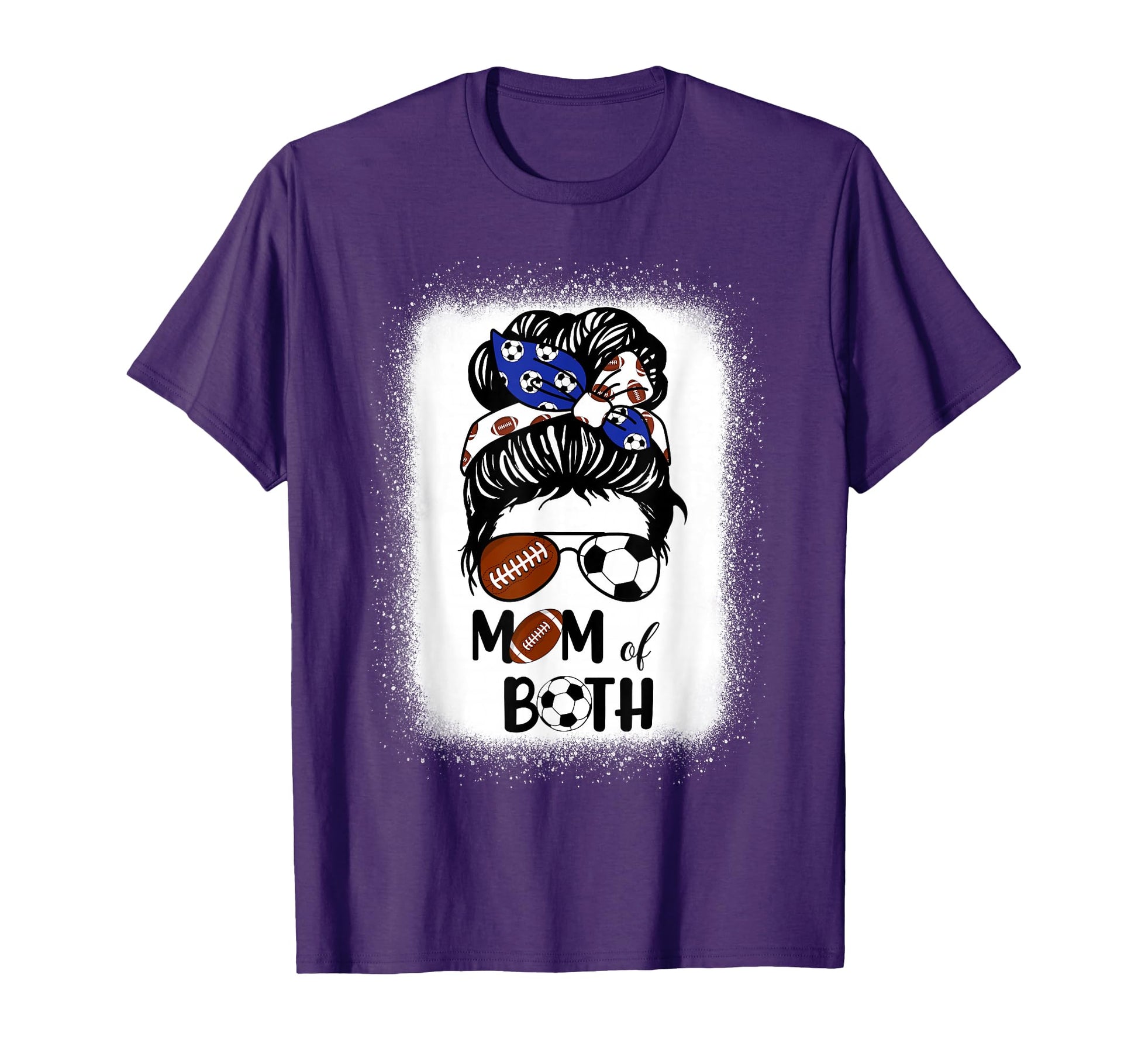 Messy Bun Soccer Mom Football Mom Both T-Shirt - Fun Novelty Design Unisex - T-Shirt, Sweatshirt, Hoodie