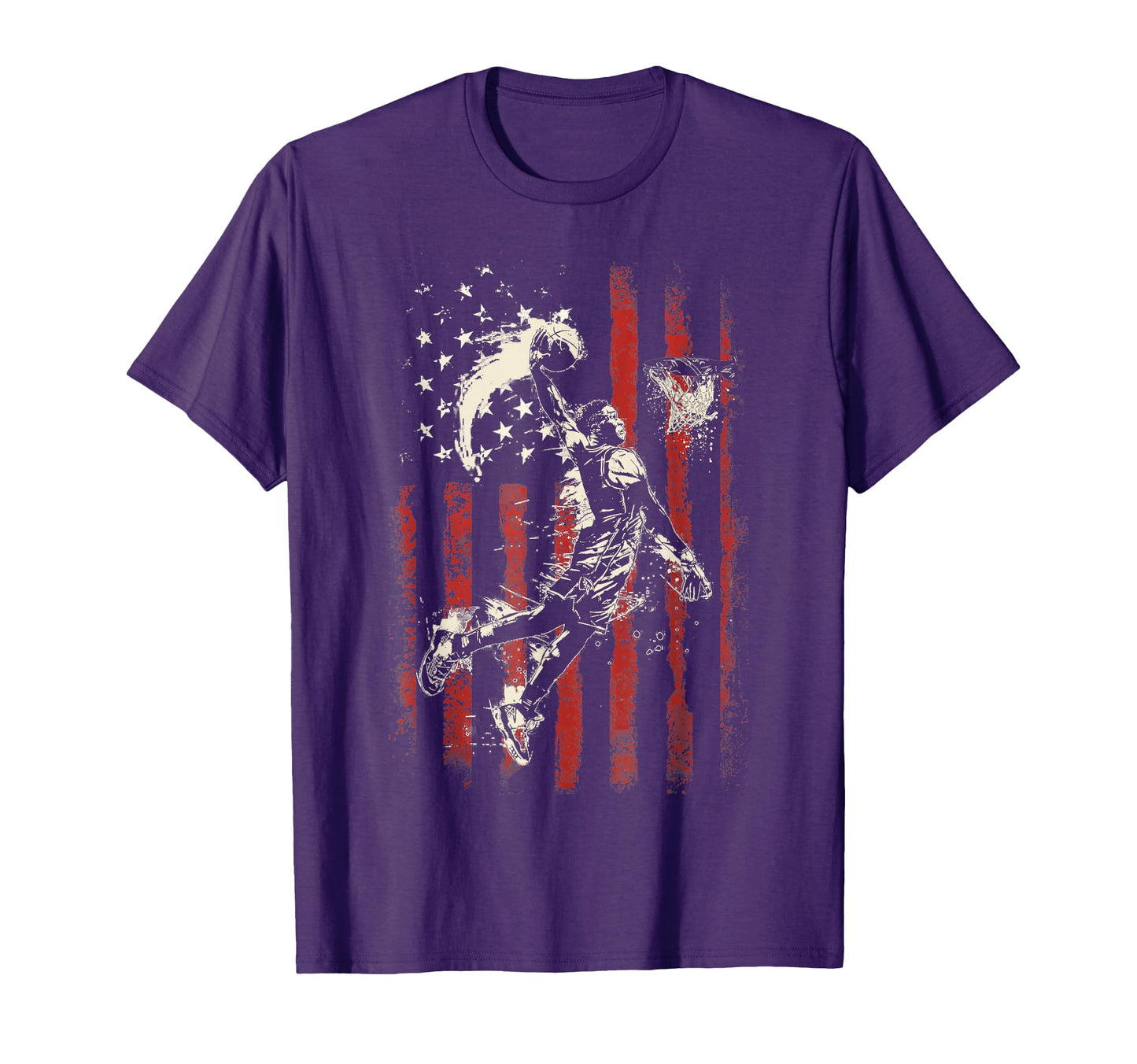Patriotic Basketball 4Th July Usa T-Shirt - Casual Everyday Wear Men Women - T-Shirt, Sweatshirt, Hoodie