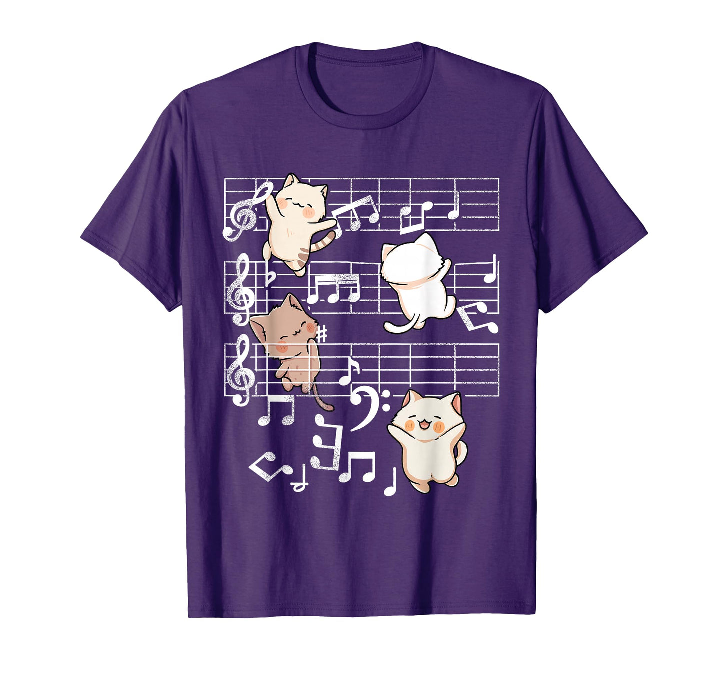 Cat Music Cats Playing Music Note Clef T-Shirt - Custom Art Print Unisex - T-Shirt, Sweatshirt, Hoodie