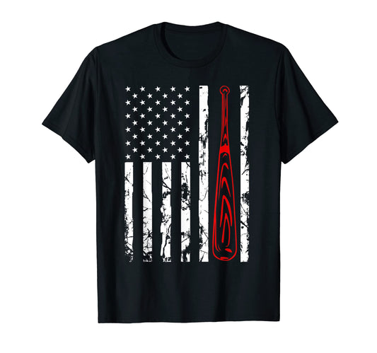 American Flag Baseball Flag Dad Mom T-Shirt - Custom Art Print Men Women - T-Shirt, Sweatshirt, Hoodie