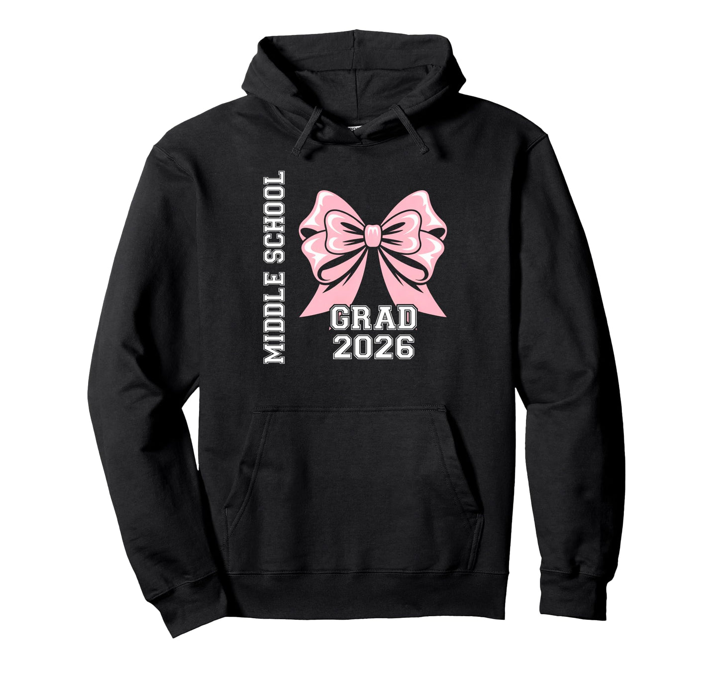Middle School Grad 2026 Bow Graduate Hoodie - Unique Graphic Men Women - T-Shirt, Sweatshirt, Hoodie