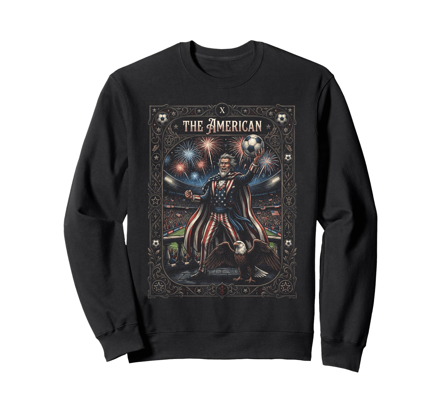 American Uncle Sam Soccer Eagle Sweatshirt - Trendy Graphic for Adults - T-Shirt, Sweatshirt, Hoodie