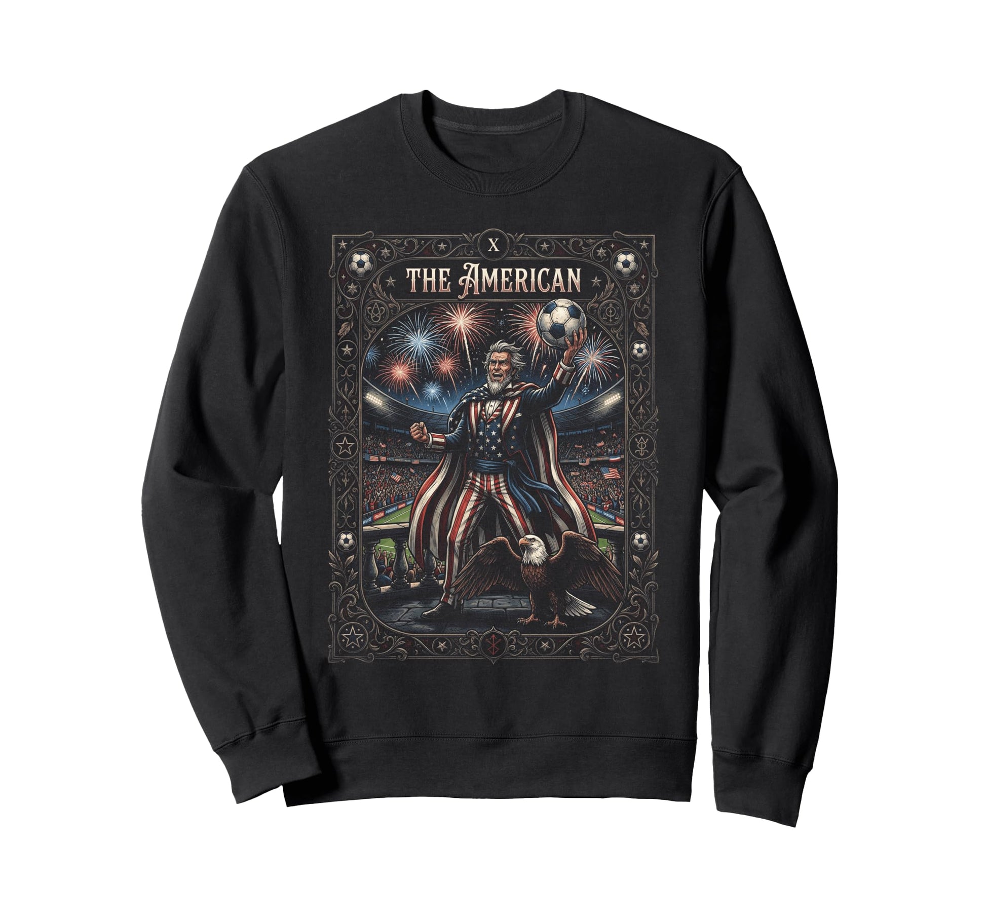 American Uncle Sam Soccer Eagle Sweatshirt - Trendy Graphic for Adults - T-Shirt, Sweatshirt, Hoodie