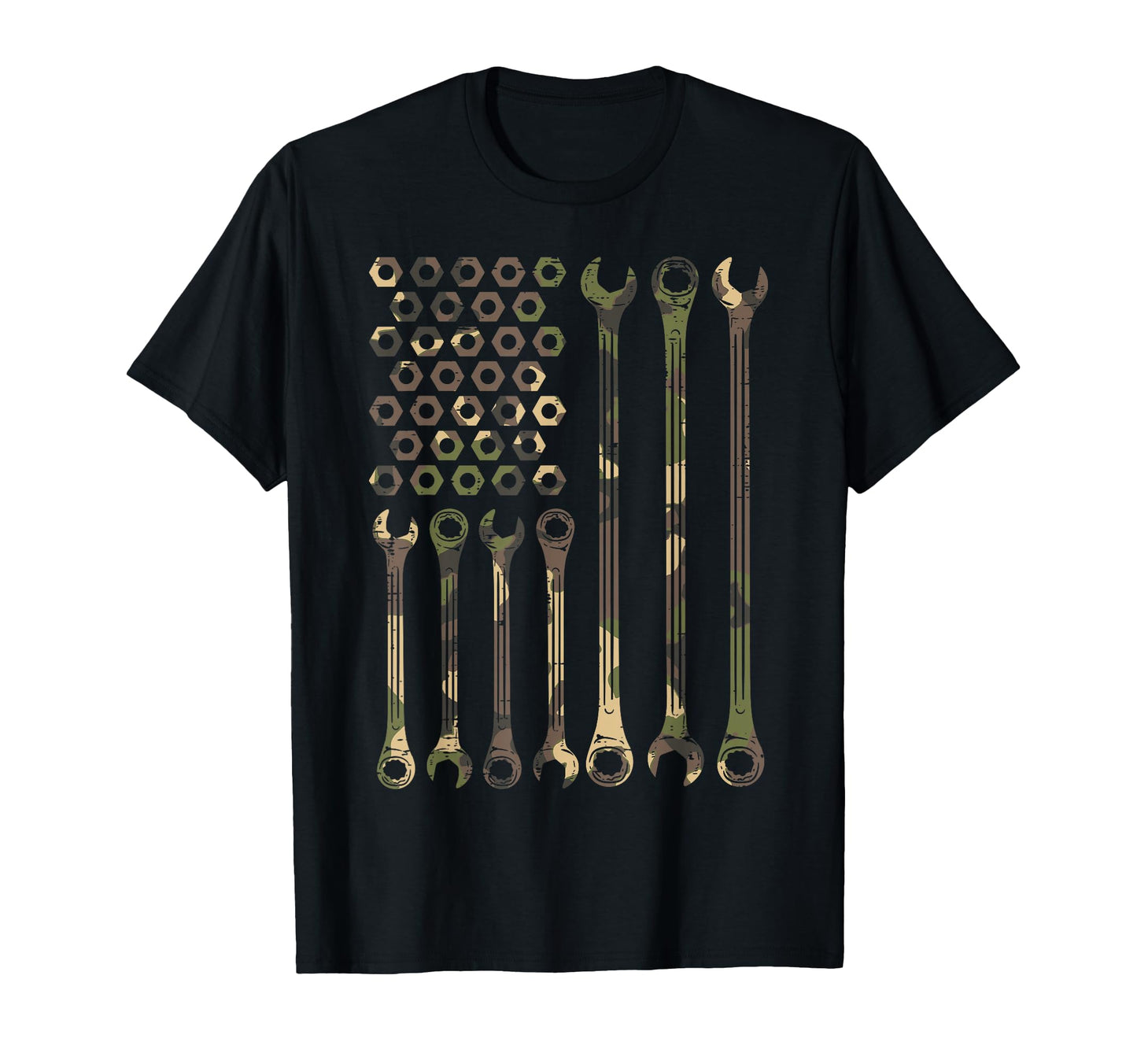 Camo Flag Wrench Fathers Day T-Shirt - Streetwear Style Men Women - T-Shirt, Sweatshirt, Hoodie