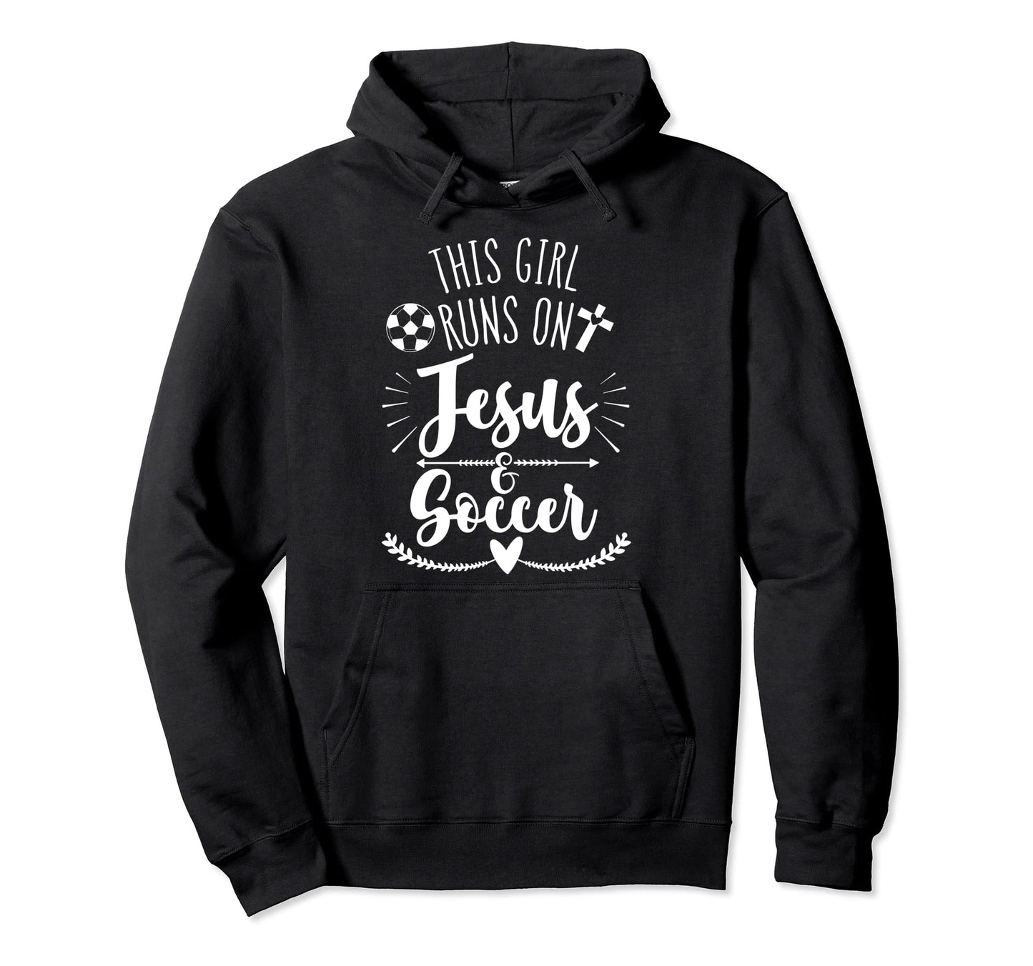 This Runs Jesus Soccer Hoodie - Minimalist Print for Adults - T-Shirt, Sweatshirt, Hoodie